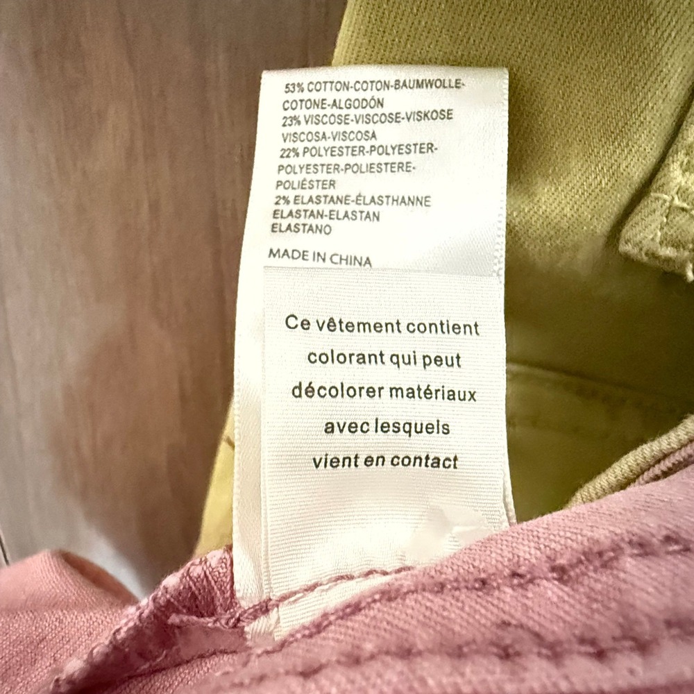 Free People‎ Flare Pants Womens 32 Pink Green Excellent Two Tone Split Leg Bell - Picture 4 of 10